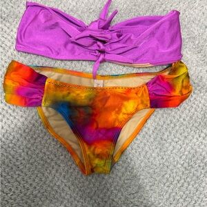 Luli Fama Vibrant Purple and Multicolor Bikini